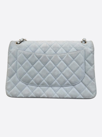 Chanel Grey Caviar Quilted Jumbo Flap Bag