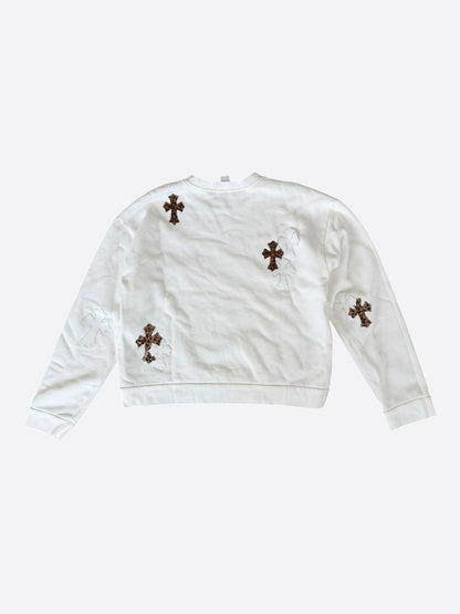 Chrome Hearts White & Leopard Cross Patch Sweater