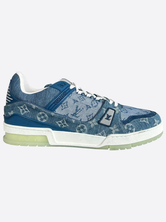 Louis Vuitton Blue Denim Monogram Trainers