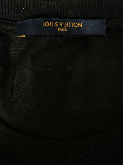 Louis Vuitton Black & White Frequency Logo Embroidered T-Shirt