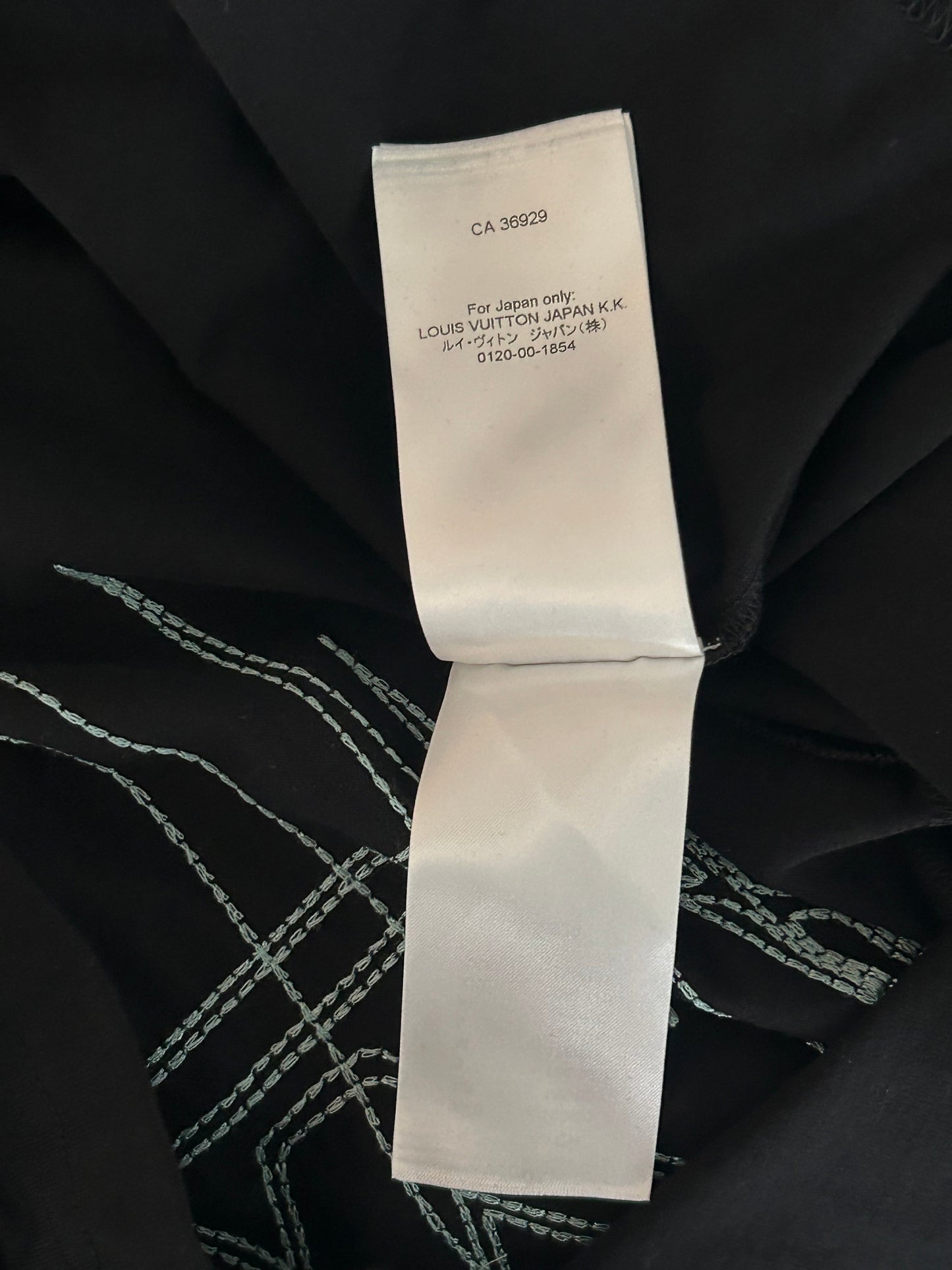 Louis Vuitton Black & White Frequency Logo Embroidered T-Shirt