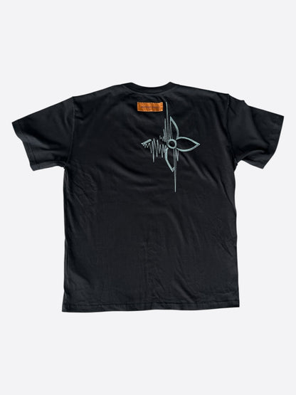 Louis Vuitton Black & White Frequency Logo Embroidered T-Shirt