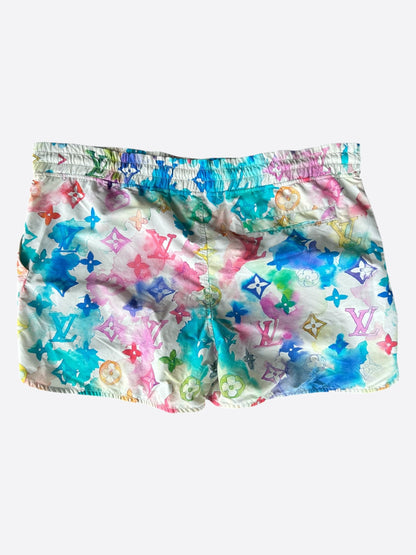 Louis Vuitton White & Multicolor Watercolor Monogram Swimshorts