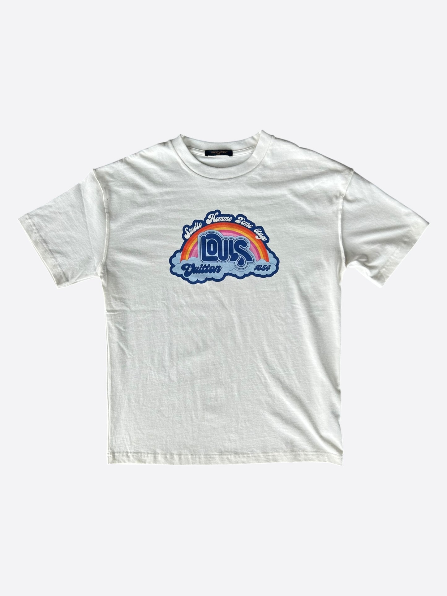 Louis Vuitton White Rainbow Logo T-Shirt