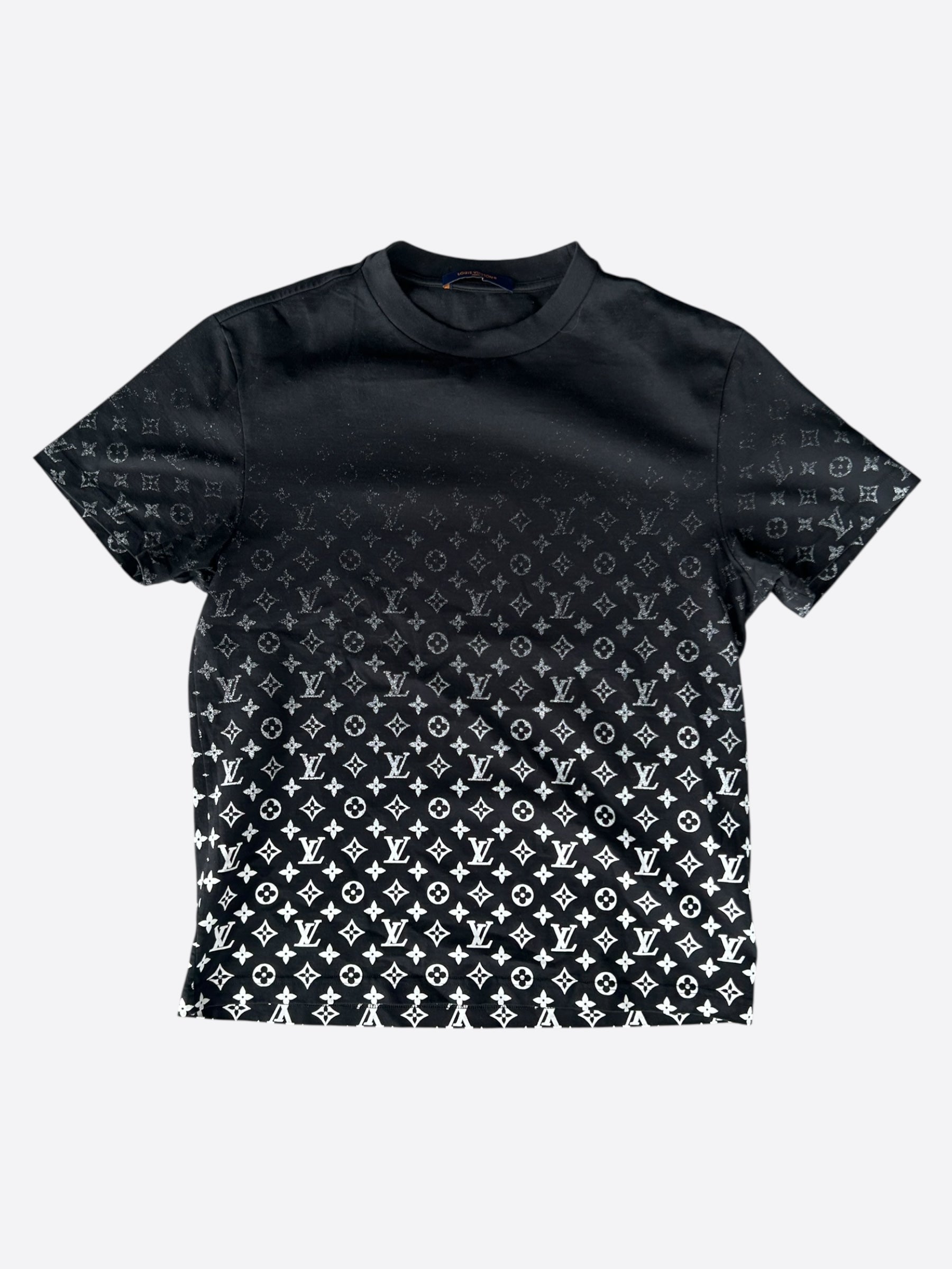 Louis Vuitton Black & White Monogram Gradient T-Shirt