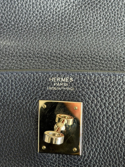 Hermes Navy Togo & Palladium Hardware Kelly 32