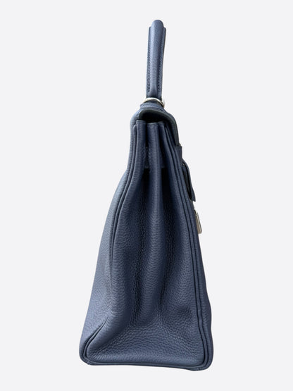 Hermes Navy Togo & Palladium Hardware Kelly 32