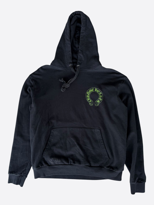 Chrome Hearts Black & Green Friends & Family Glitter Floral Logo Hoodie