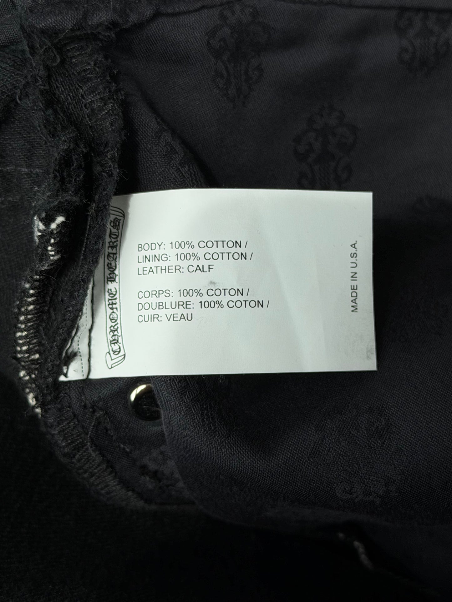 Chrome Hearts Black Green & Cheetah Cross Patch Jeans