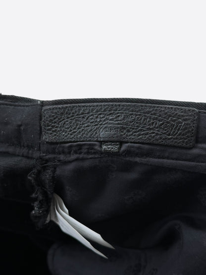 Chrome Hearts Black Green & Cheetah Cross Patch Jeans