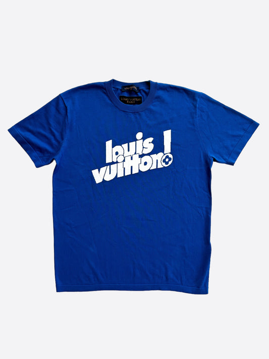 Louis Vuitton Blue & White Everyday Logo Intarsia T-Shirt