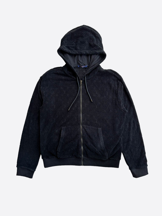 Louis Vuitton Black Monogram Towel Zip Up Hoodie