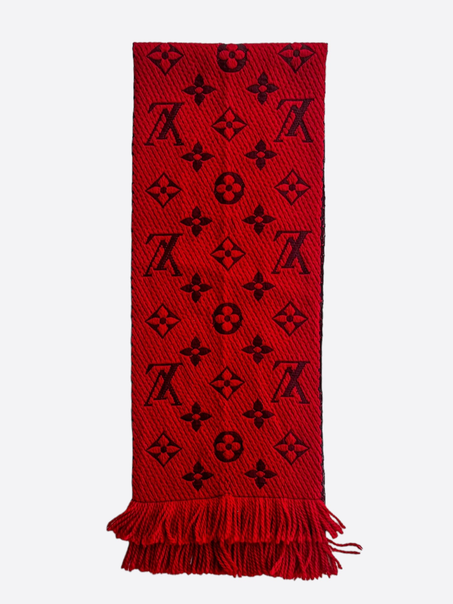 Louis Vuitton Red Monogram Logomania Scarf