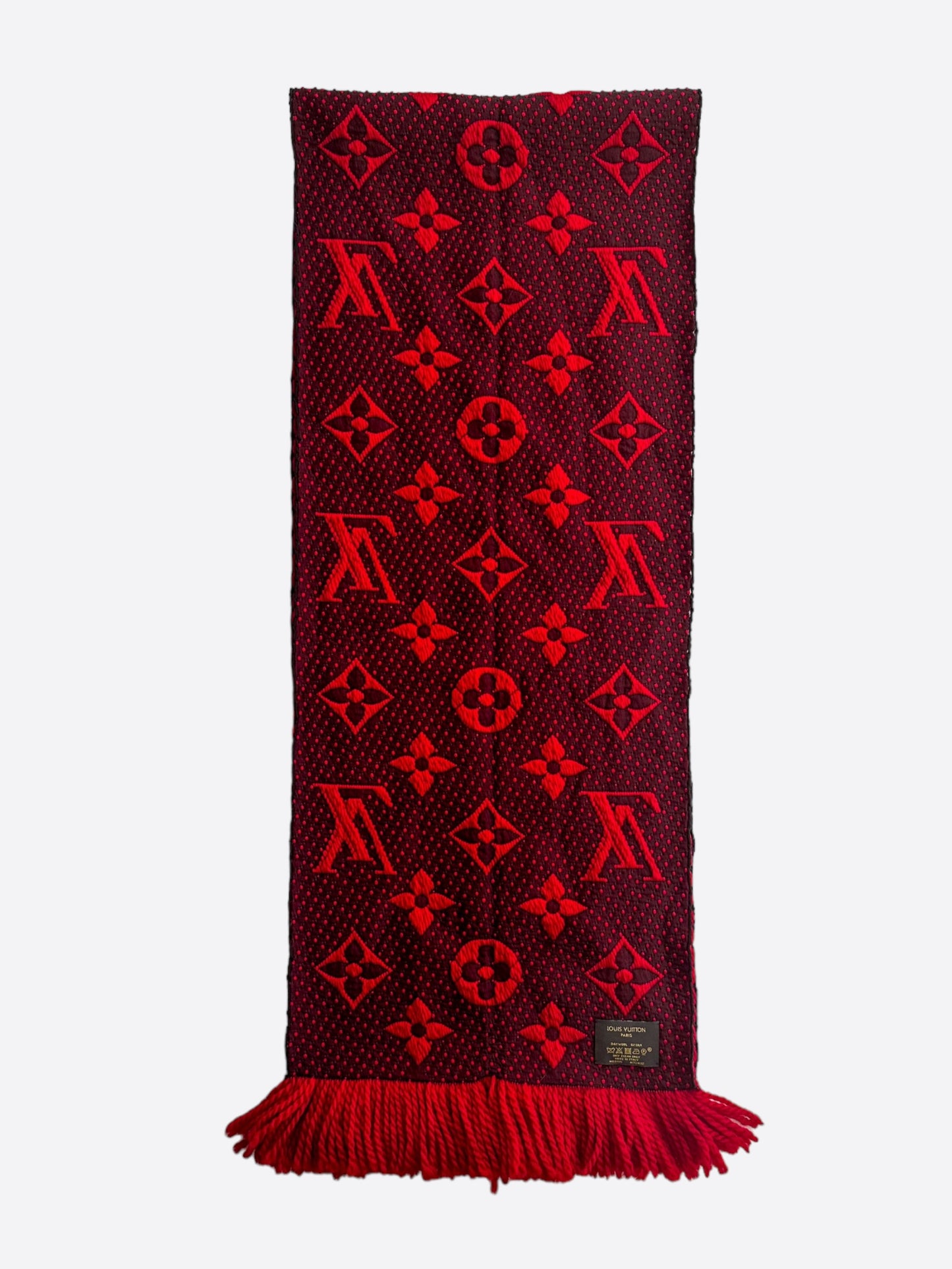 Louis Vuitton Red Monogram Logomania Scarf