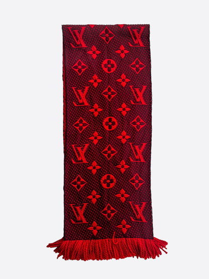 Louis Vuitton Red Monogram Logomania Scarf