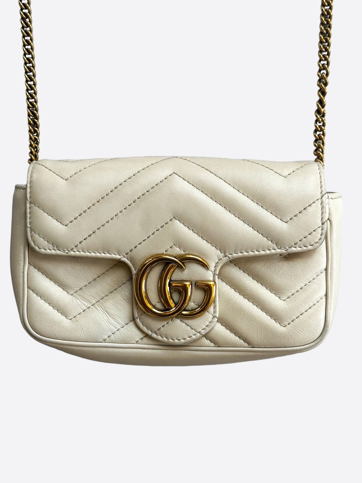 Gucci Beige GG Marmont Mini Shoulder Bag