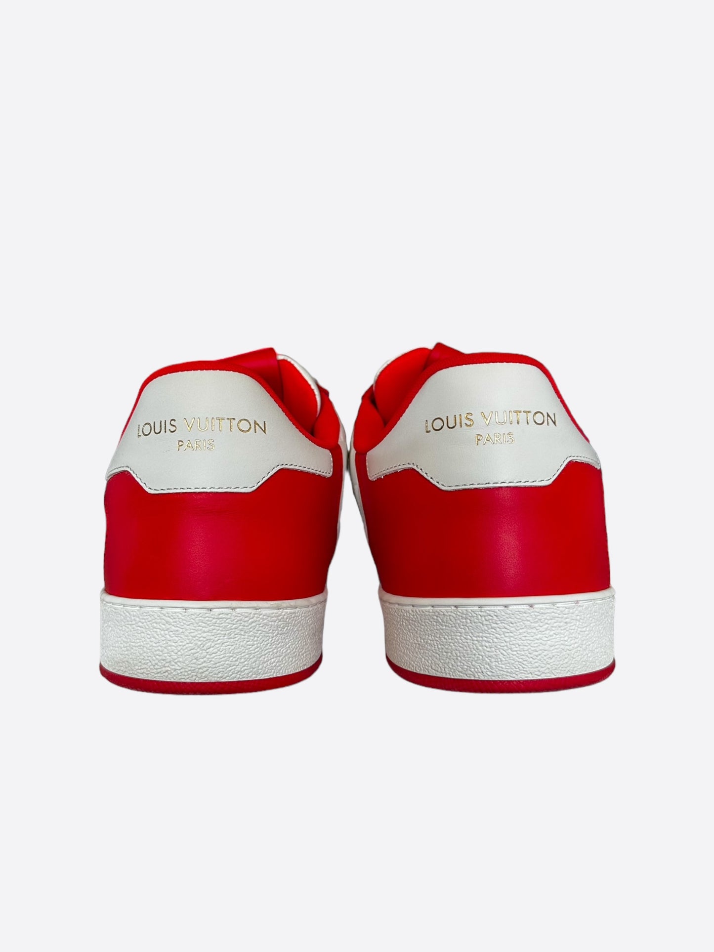 Louis Vuitton Red & White Rivoli Damier Sneakers