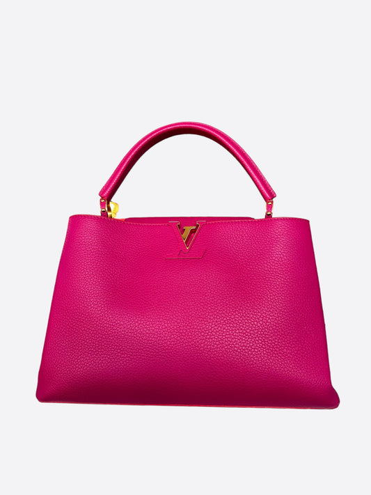 Louis Vuitton Pink Taurillon Capucines MM