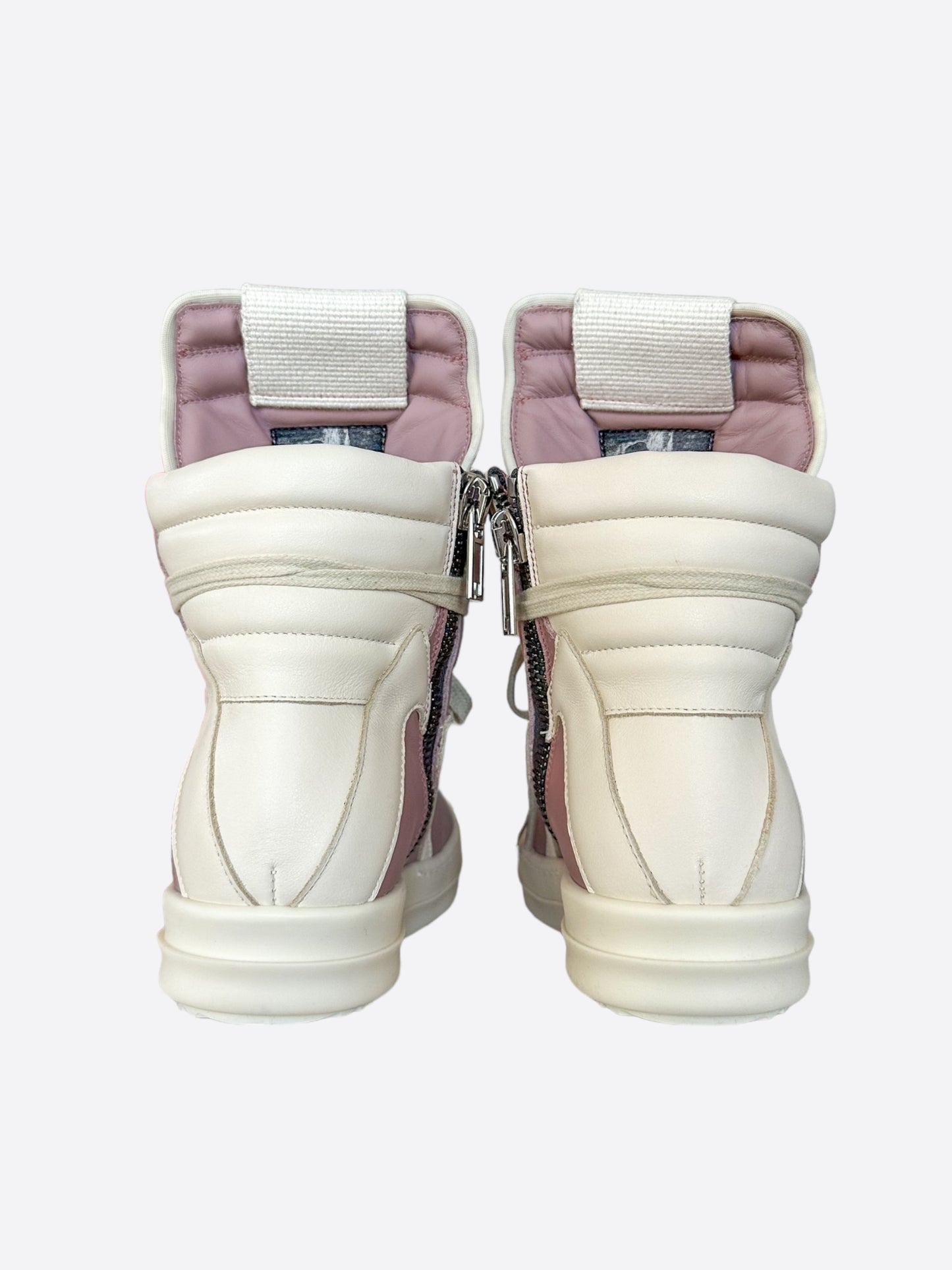 Rick Owens Pink & White Geobasket Women's Sneakers