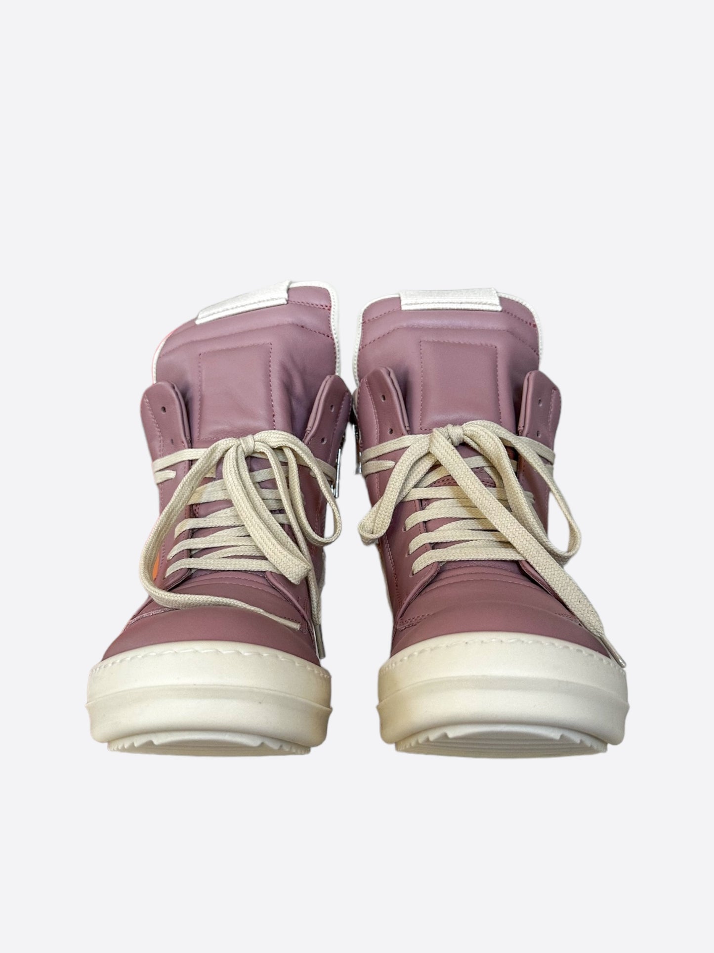 Rick Owens Pink & White Geobasket Women's Sneakers