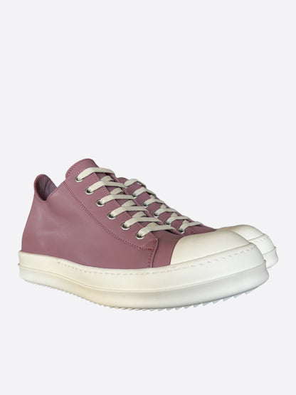 Rick Owens Pink & White Low Top Sneakers