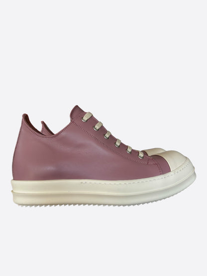 Rick Owens Pink & White Low Top Sneakers