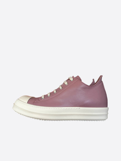 Rick Owens Pink & White Low Top Sneakers