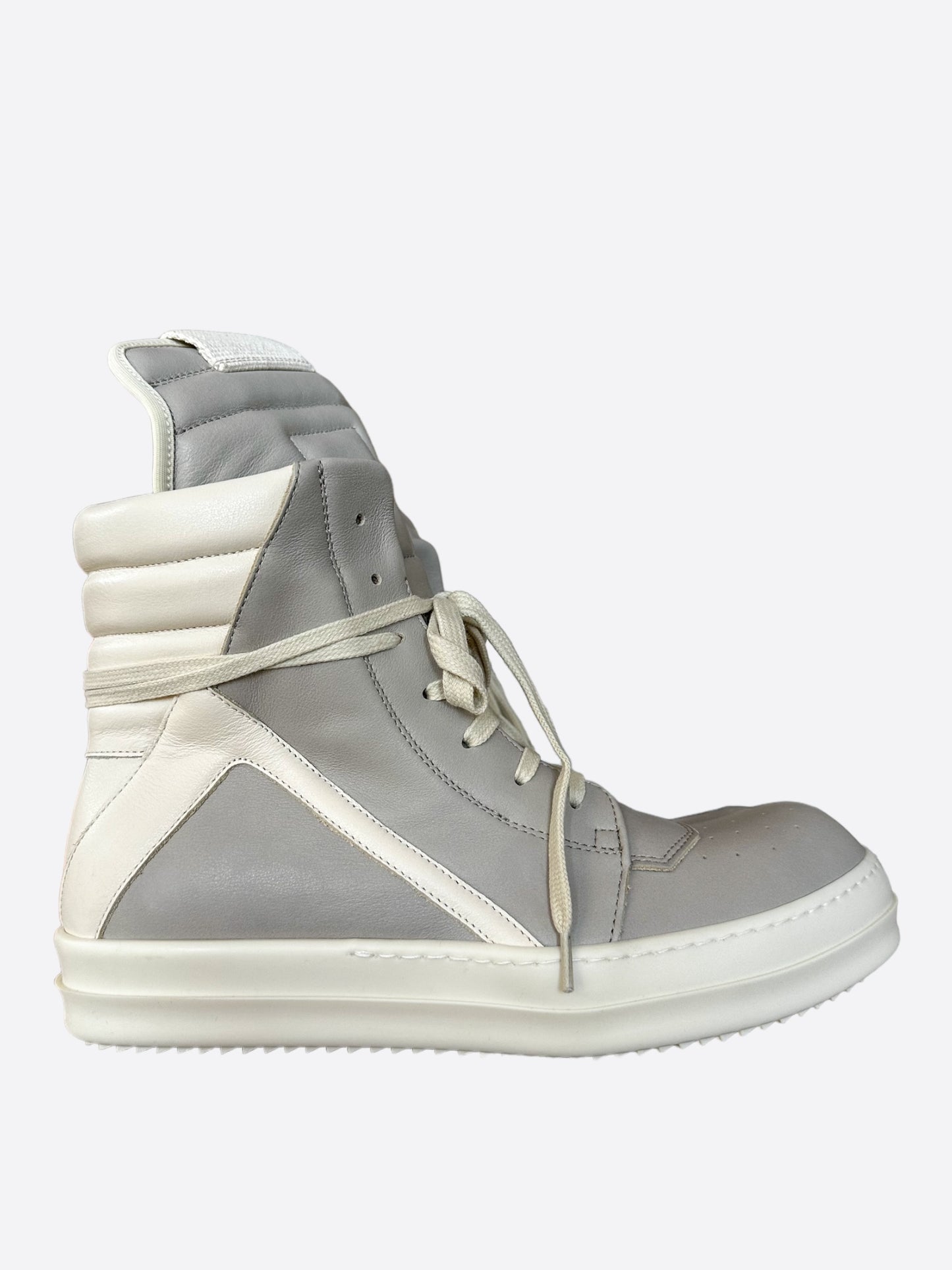 Rick Owens Grey & White Geobasket Women's Sneakers