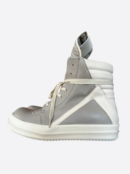 Rick Owens Grey & White Geobasket Women's Sneakers