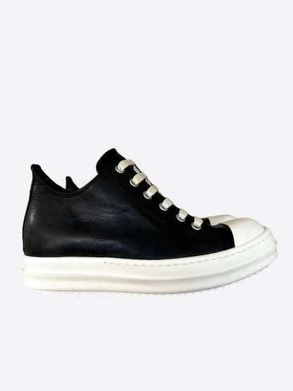 Rick Owens Black White Suede Women's Low Top Sneakers – Savonches