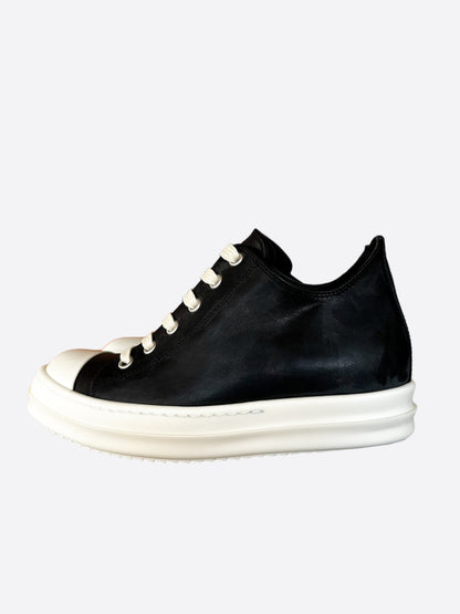 Rick Owens Black & White Suede Women's Low Top Sneakers