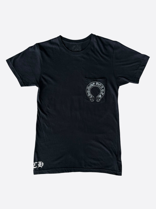 Chrome Hearts Black & White Malibu Cross Logo T-Shirt