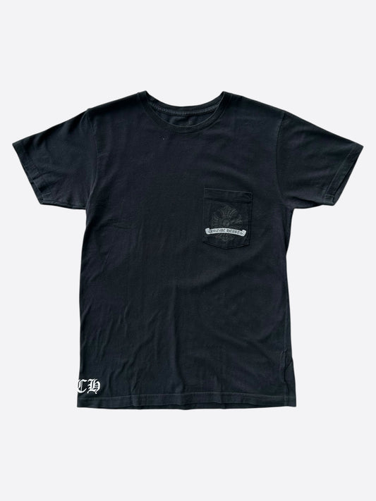 Chrome Hearts Black & White Cross Horseshoe Logo T-Shirt