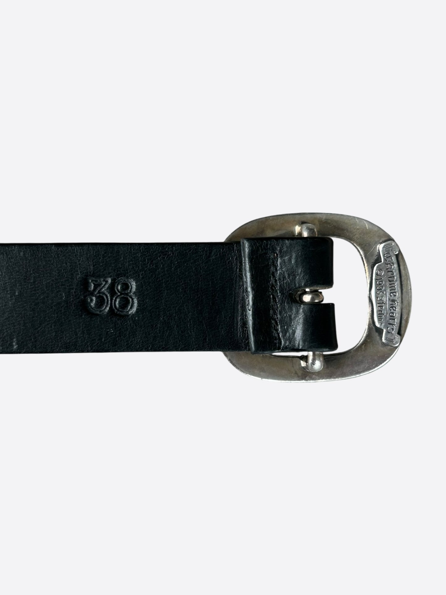 Chrome Hearts Black & Silver Dagger Logo Studded Gunslinger Belt