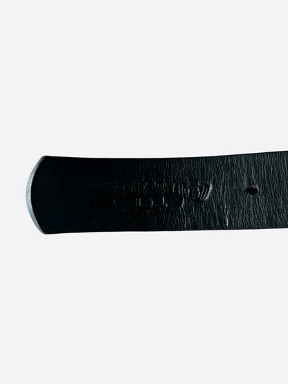 Chrome Hearts Black & Silver Dagger Logo Studded Gunslinger Belt