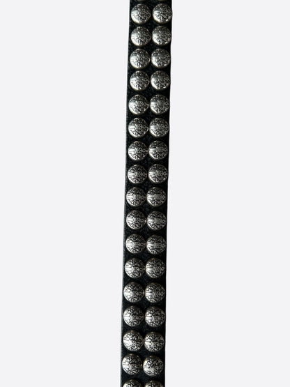 Chrome Hearts Black & Silver Dagger Logo Studded Gunslinger Belt