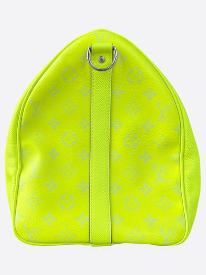 Louis Vuitton Yellow Taigarama Monogram Keepall 50