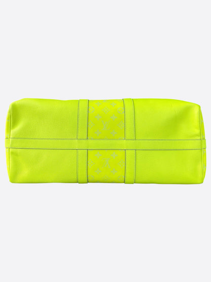 Louis Vuitton Yellow Taigarama Monogram Keepall 50