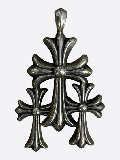 Chrome Hearts Silver Triple Cross Pendant