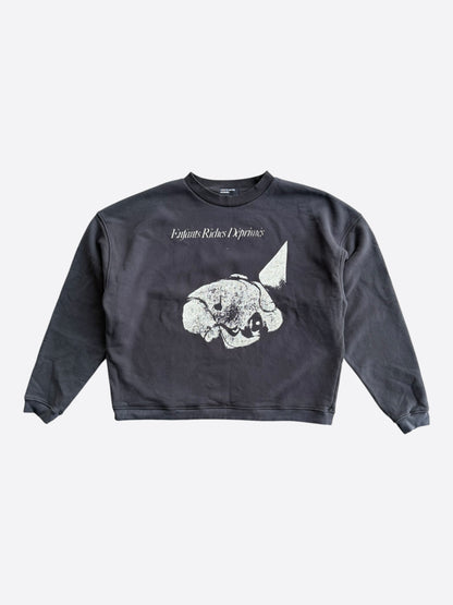 Enfants Riches Deprimes Faded Black & White Sleep Sound Graphic Sweater