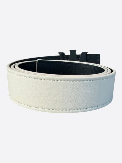 Amiri White & Black MA Logo Reversible Leather Belt