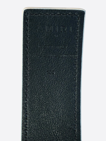 Amiri White & Black MA Logo Reversible Leather Belt