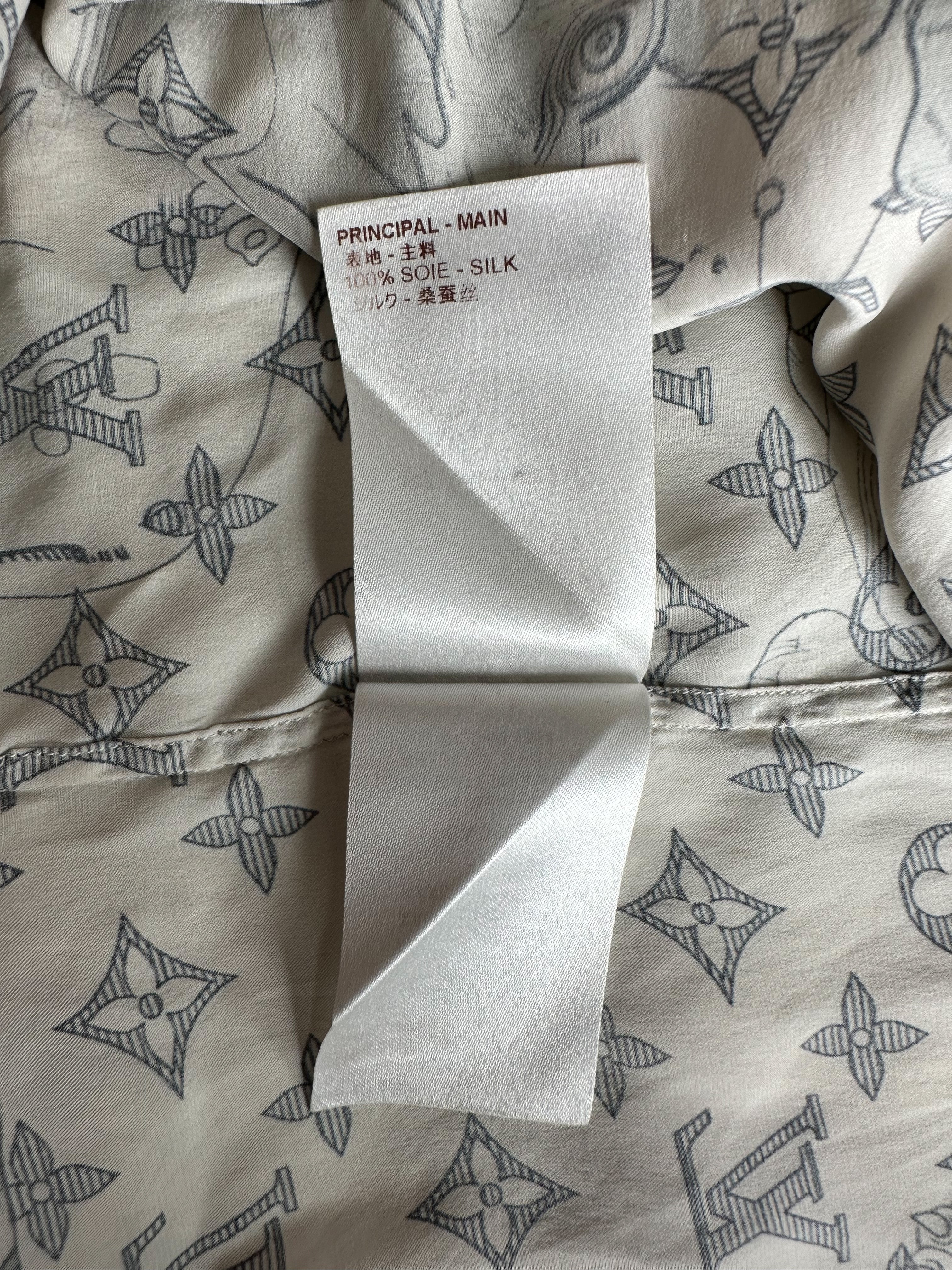 Louis Vuitton Chapman Brothers Monogram Silk Button Up Shirt