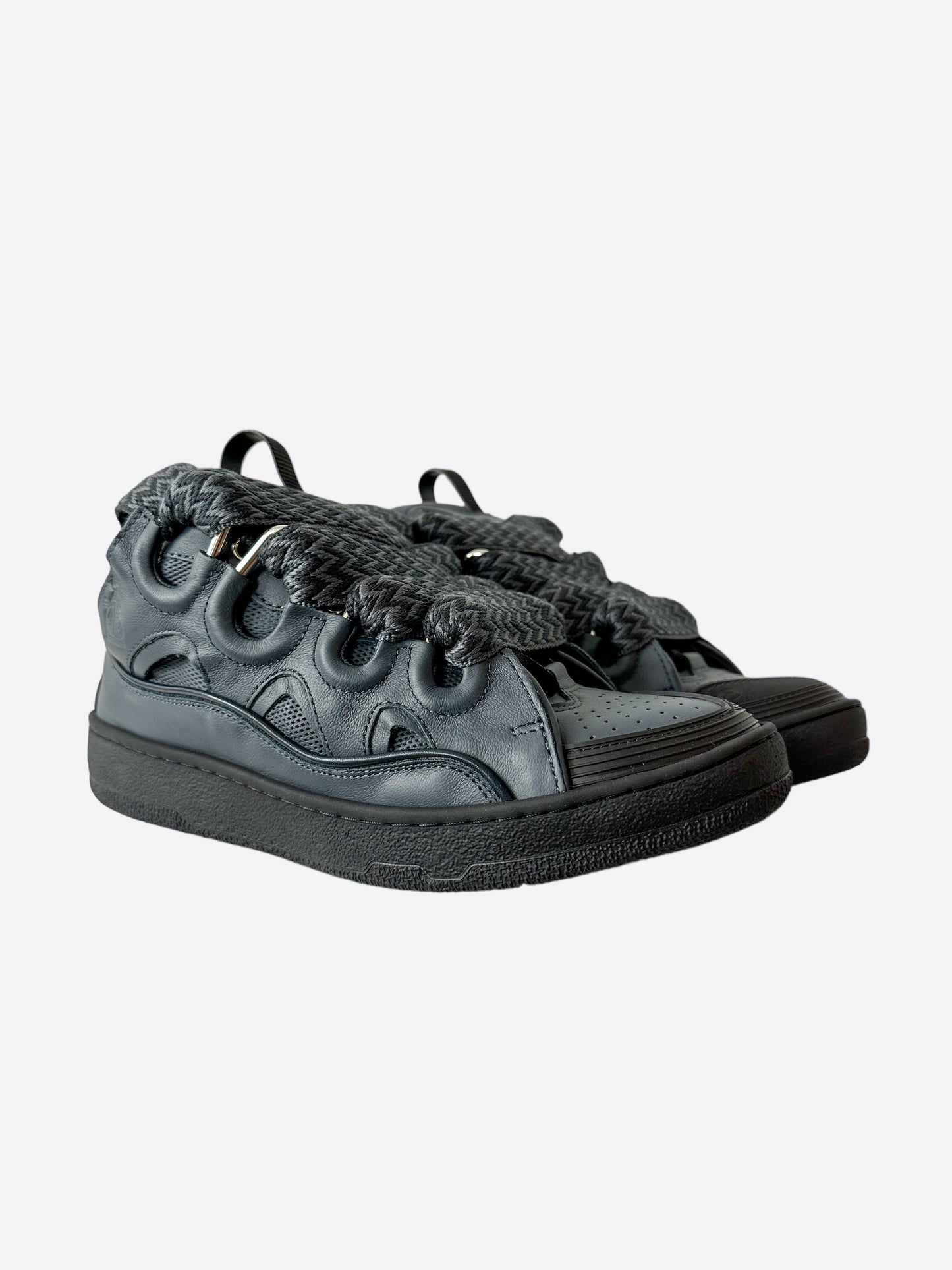 Lanvin Dark Navy Curb Oversized Sneakers