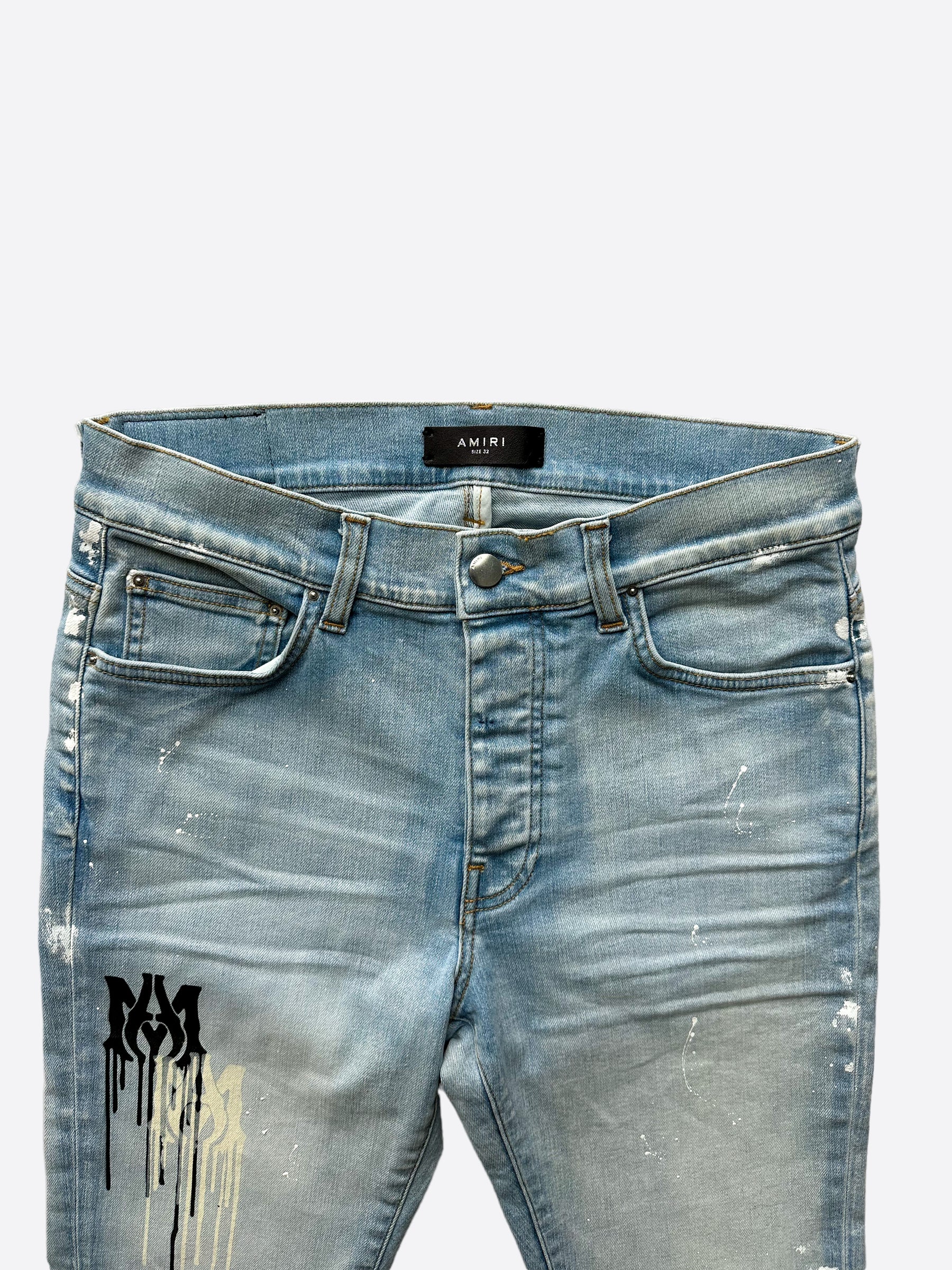 Amiri Blue MA Logo Stencil Jeans – Savonches