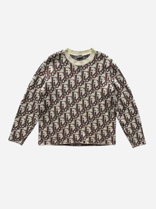 Dior Brown Oblique Wool & Cashmere Knit Sweater
