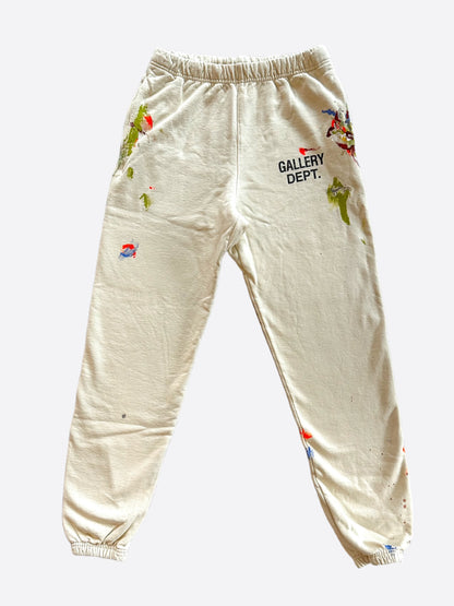 Gallery Dept Beige Paint Splatter Sweatpants