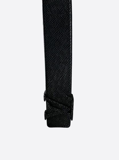 Louis Vuitton Black Taigarama Initiales Belt