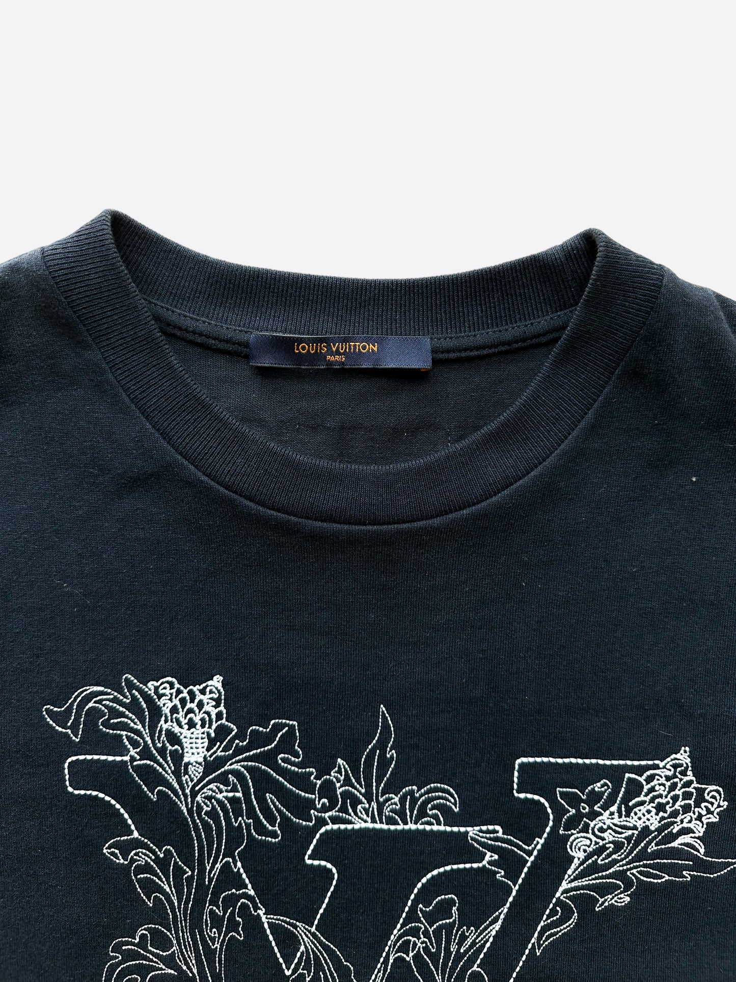 Louis Vuitton 2020 Embroidered Flowers T-Shirt - Blue T-Shirts