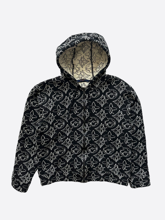 Louis Vuitton Black NBA Monogram Zip Up Hoodie